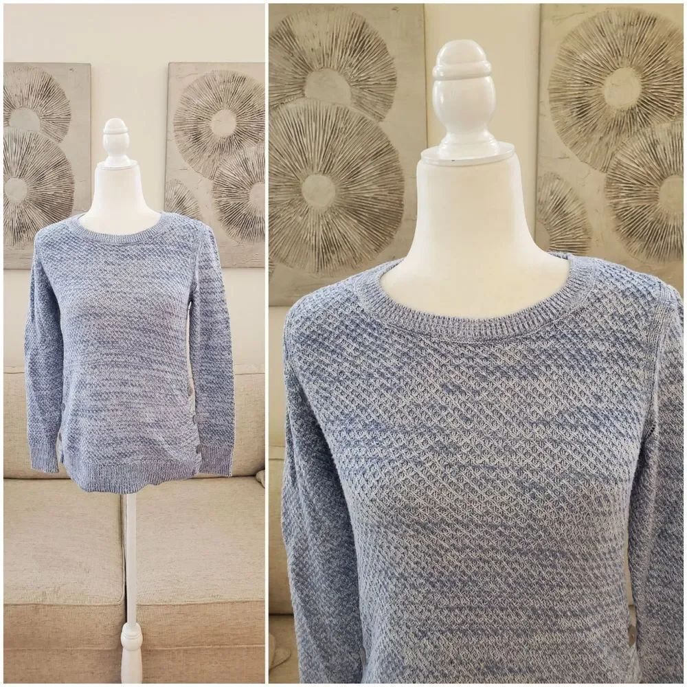 Ann Taylor Knit Sweater With Side Buttons Sz Med